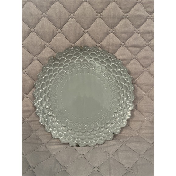 Anthropologie Other - Anthropologie Scalloped Piecrust 8" Dessert Salad Plate 91813531 Grey Stoneware